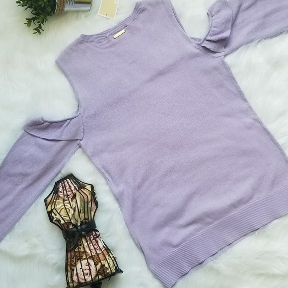 ***SOLD***Michael Kors LilacCold Shoulder Sweater - Picture 2 of 4
